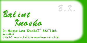 balint knosko business card